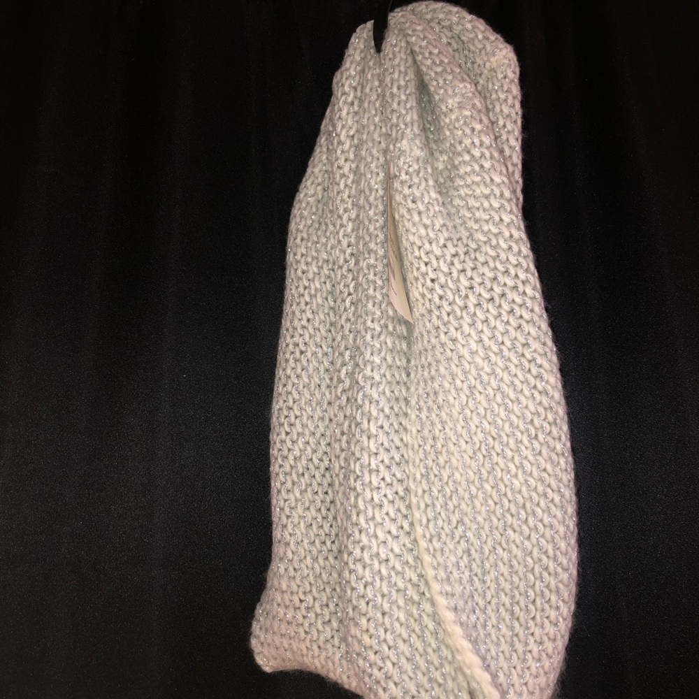 White and silver sparkle scarf
